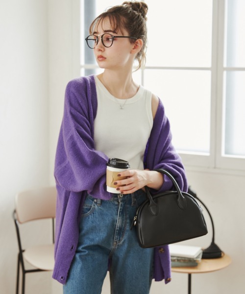 ANGIE カーディガン オーバーサイズ Vネック ニットカーディガン