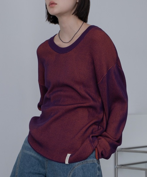 tシャツ プレーティング配色リブトップス/ユニセックス/新色追加 レディース メンズ | ブランド登録なし | 07