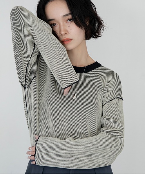 tシャツ プレーティング配色リブトップス/ユニセックス/新色追加 レディース メンズ | ブランド登録なし | 29