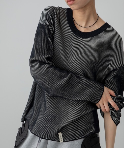tシャツ プレーティング配色リブトップス/ユニセックス/新色追加 レディース メンズ | ブランド登録なし | 11