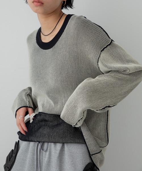 tシャツ プレーティング配色リブトップス/ユニセックス/新色追加 レディース メンズ | ブランド登録なし | 18