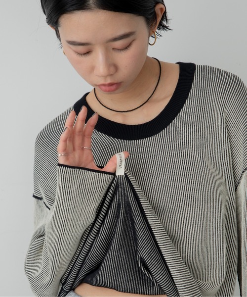 tシャツ プレーティング配色リブトップス/ユニセックス/新色追加 レディース メンズ | ブランド登録なし | 19