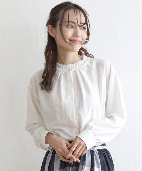 ikka（イッカ） ブラウス シャツ 「親子コーデ」襟フリル2WAYブラウス