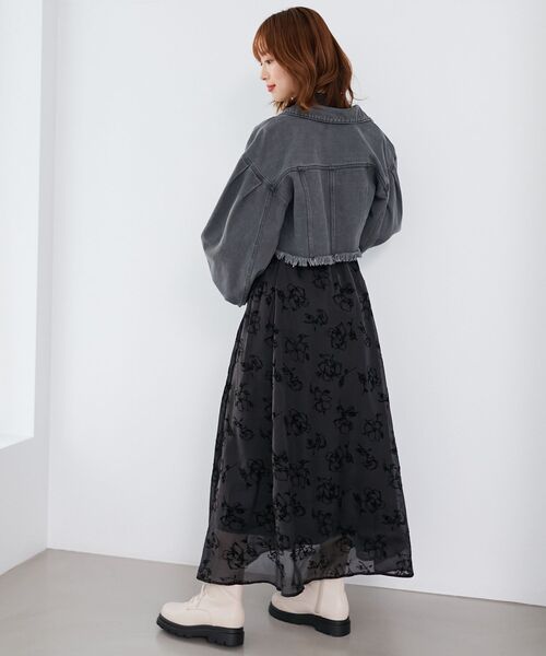 MAJESTIC LEGON シャツワンピース フロッキーフラワーシャツ