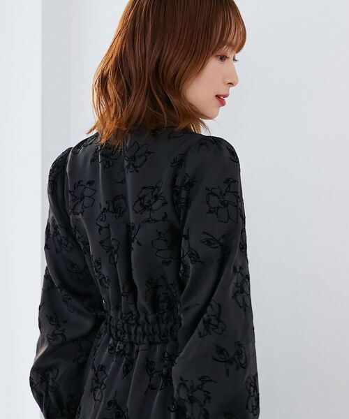 MAJESTIC LEGON シャツワンピース フロッキーフラワーシャツ