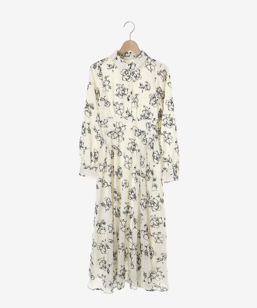 MAJESTIC LEGON シャツワンピース フロッキーフラワーシャツ