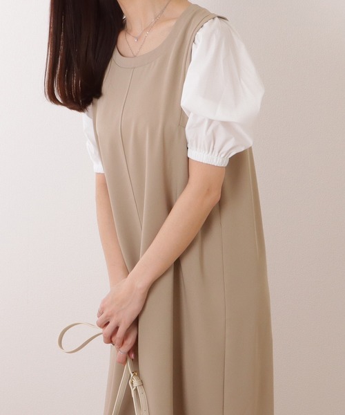 Lace Ladies（レースレディース） ワンピース バルーン袖 異素材