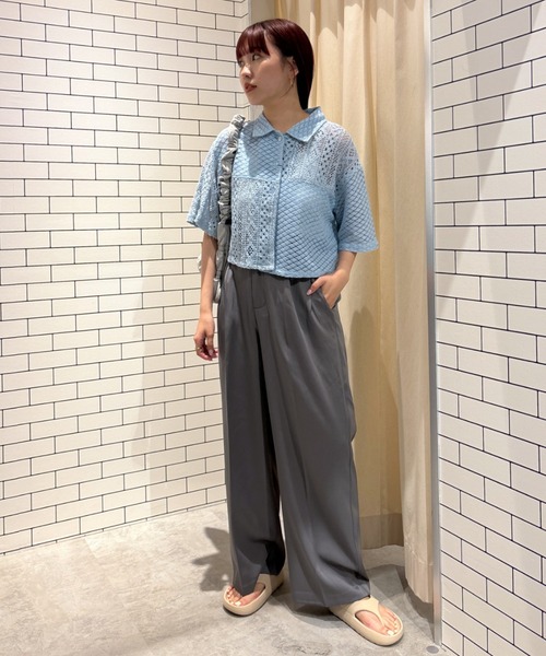 RODEO CROWNS ダークグレー ワイドパンツ RODEO CROWNS WIDE BOWL」 スラックス MEDIUM グレー レディース