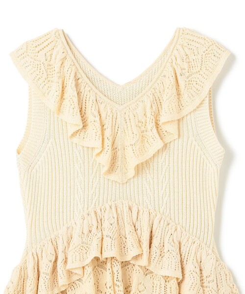 GRACE CONTINENTAL ミックスフリルニットトップ レディース