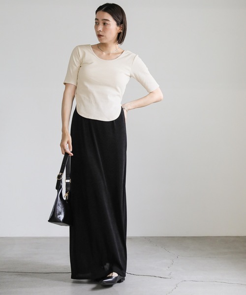 select MOCA（セレクトモカ） tシャツ バックオープンカップ付きリブ