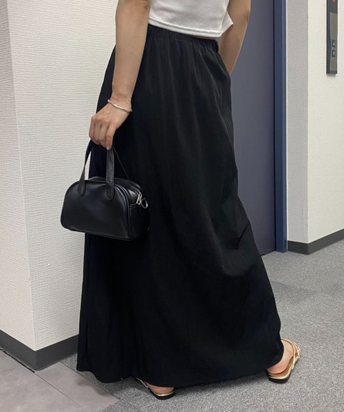 Aライン ロングスカート プリーツ 大人 上品 シンプル 無地 黒 ショッピングゴー shoppinggo プリーツスカートロング黒 無地