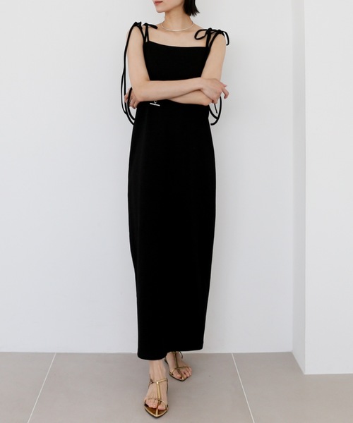 fiction tokyo リボンキャミ　Ribbon Camisole 黒 Katrin TOKYO ワンピース cup-in ribbon camisole onepiece