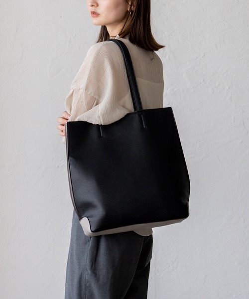 VitaFelice（ヴィータフェリーチェ） トートバッグ ツートーンスクエア