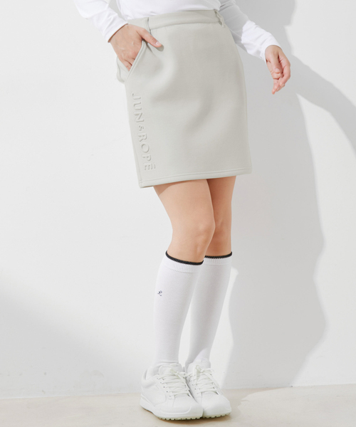 ダンボールニットストレッチスカート ダンボールニットウエストストレッチロゴスカート 春夏 S/M/L/LL