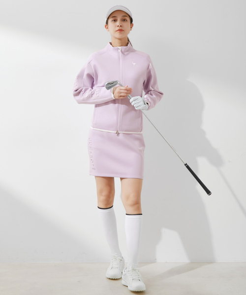 ダンボールニットストレッチスカート ダンボールニットウエストストレッチロゴスカート 春夏 S/M/L/LL