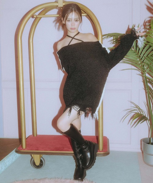 SPIRALGIRL（スパイラルガール） ワンピース チョーカーオフショルバイ