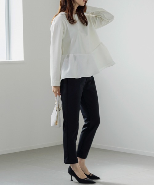 tシャツ 「SONO/ソーノ」「WARM STRETCH」ペプラムハイブリッドプルオーバー レディース Sono tシャツ 「SONO/ソーノ」「WARM STRETCH」ペプラム