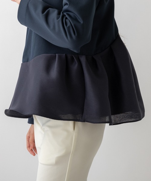 tシャツ 「SONO/ソーノ」「WARM STRETCH」ペプラムハイブリッドプルオーバー レディース Sono tシャツ 「SONO/ソーノ」「WARM STRETCH」ペプラム