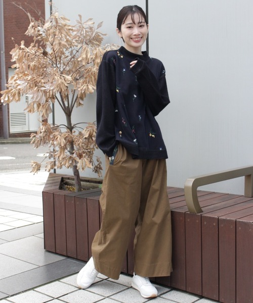 DAYDREAM コットンツイルフレアパンツ Black Lサイズ