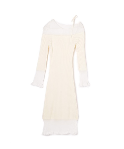 M DOLLY ワンピース sheer ribbon dress/シアーリボンドレス