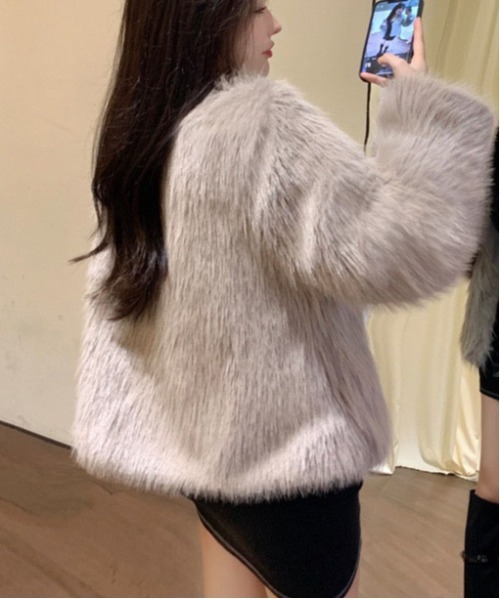 gossip!ロサンゼルス ノーカラーコート コート フェミニンファー