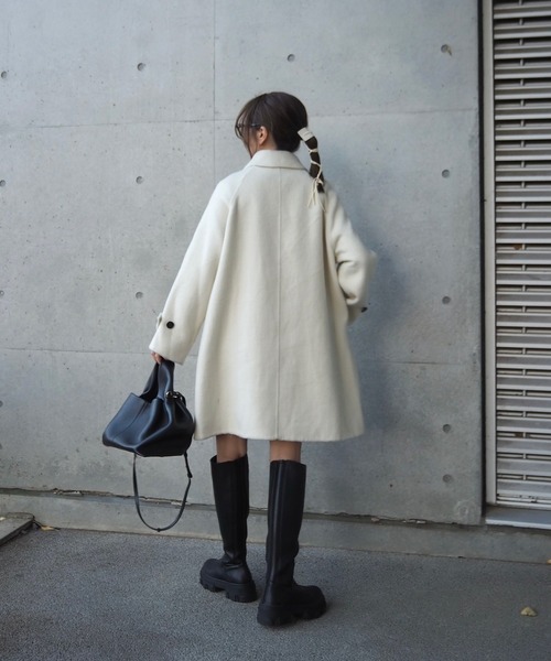 ステンカラーコート コート wool A-line coat /ウールAライン襟付き