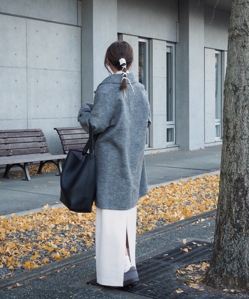 ステンカラーコート コート wool A-line coat /ウールAライン襟付き