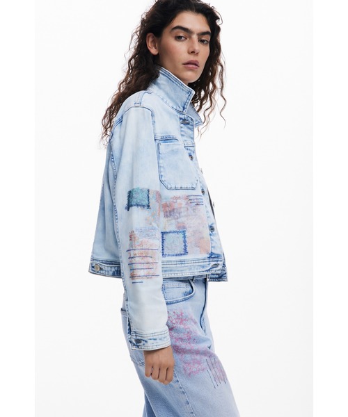 おすすめ人気ランキング2025年 Desigual デニムジャケット gジャン グラフィティプリント ジャケット・アウター