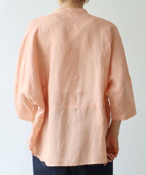 【美品】yuni ユニ リネン100% ブラウス チュニック オーバーサイズ yuni ブラウス シャツ 60/1リネンワイドシャツブラウス