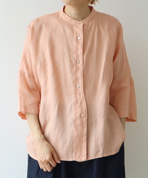 【美品】yuni ユニ リネン100% ブラウス チュニック オーバーサイズ yuni ブラウス シャツ 60/1リネンワイドシャツブラウス