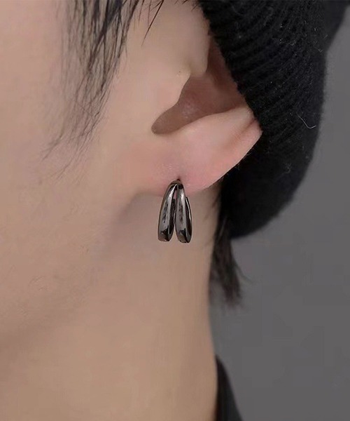 SBG by 7JEWELRY ピアス SBG ダブルフープピアス 片耳 メンズ