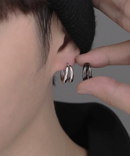 SBG by 7JEWELRY ピアス SBG ダブルフープピアス 片耳 メンズ