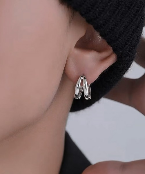 SBG by 7JEWELRY ピアス SBG ダブルフープピアス 片耳 メンズ