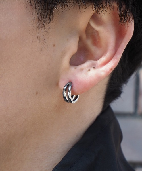 SBG by 7JEWELRY ピアス SBG ダブルフープピアス 片耳 メンズ