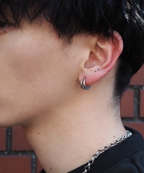 SBG by 7JEWELRY ピアス SBG ダブルフープピアス 片耳 メンズ