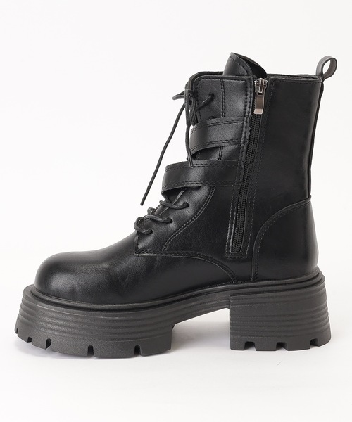 Lace Ladies（レースレディース） ブーツ レザー調 厚底 ベルト付き