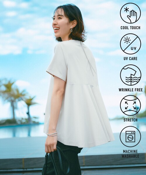 UNFILO tシャツ 「UVケア/接触冷感」BEAUTY FORM-T バックフレア