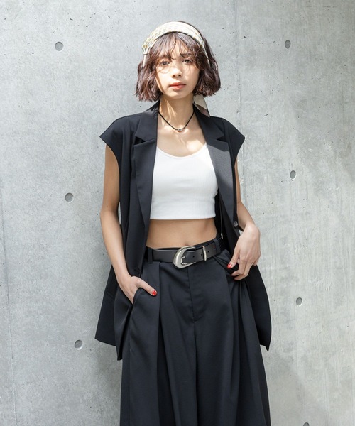お決まりです　新品☆ジレ Ori by chouori｜ジャガードダブルペプラムジレ | Rakuten