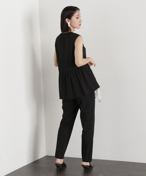 NATURAL BEAUTY BASIC ノーカラースーツセットアップ