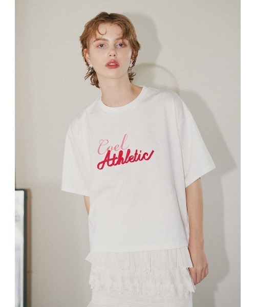 tシャツ グログランテープロゴTシャツ レディース