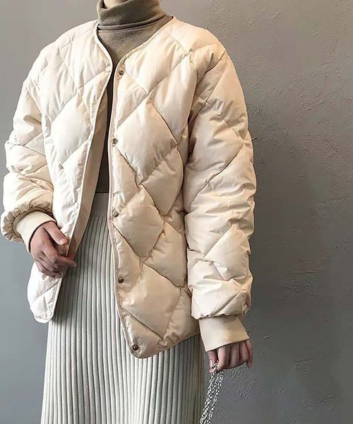 「Ulysses」 中綿ブルゾン M アイボリー レディース_画像4