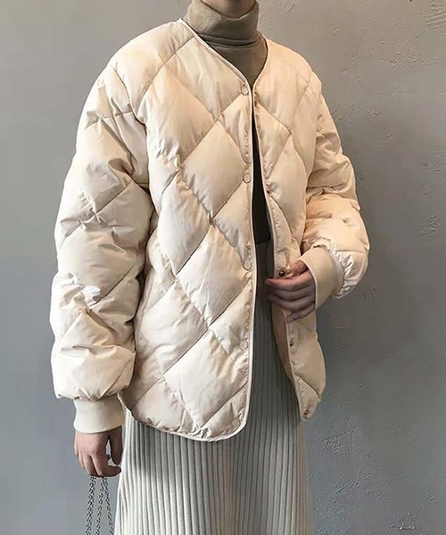 「Ulysses」 中綿ブルゾン M アイボリー レディース_画像5