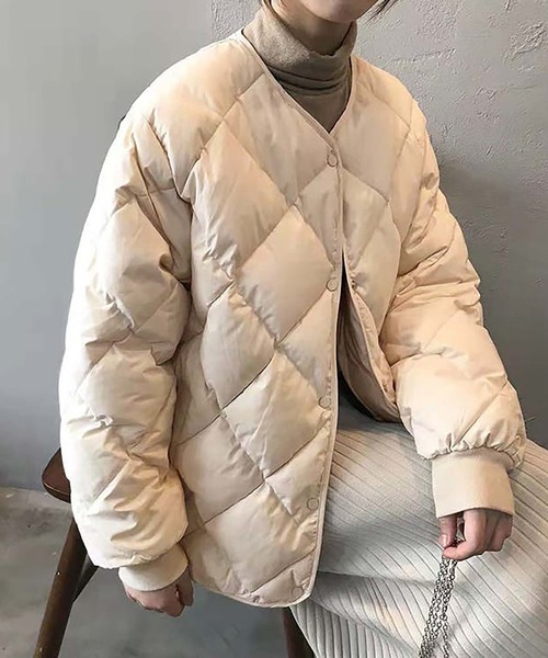 「Ulysses」 中綿ブルゾン M アイボリー レディース_画像7