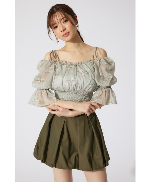rienda - パフスリーブウエストシャーリングトップス パフスリーブウエストシャーリングBLS（Tシャツ/カットソー