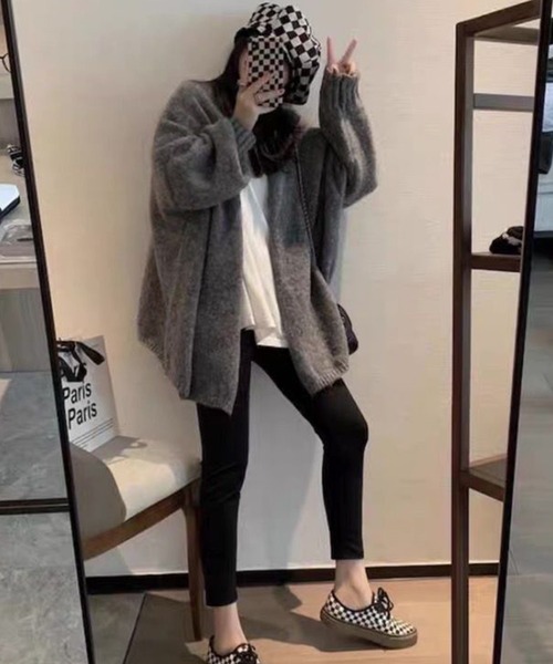 「DAY CLOSET」 ニットカーディガン ONE SIZE ダークグレー レディース_画像5