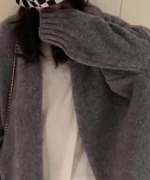 「DAY CLOSET」 ニットカーディガン ONE SIZE ダークグレー レディース_画像9