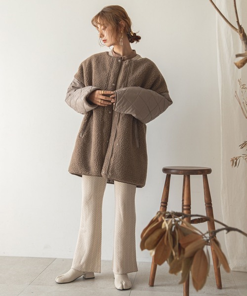 「rectangle」 ノーカラーコート FREE ベージュ レディース_画像2