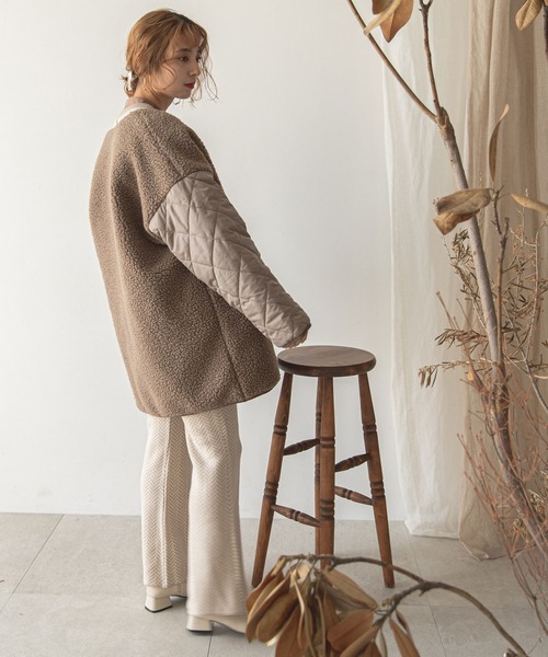 「rectangle」 ノーカラーコート FREE ベージュ レディース_画像7