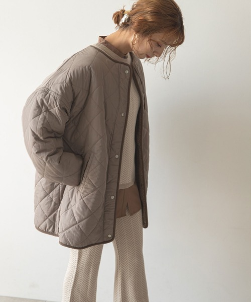 「rectangle」 ノーカラーコート FREE ベージュ レディース_画像9