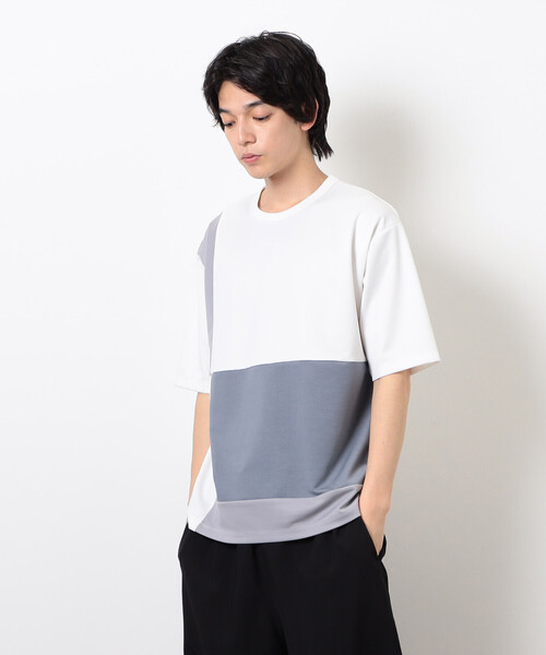 COMME CA ISM（コムサイズム） tシャツ カラーブロッキング Tシャツ